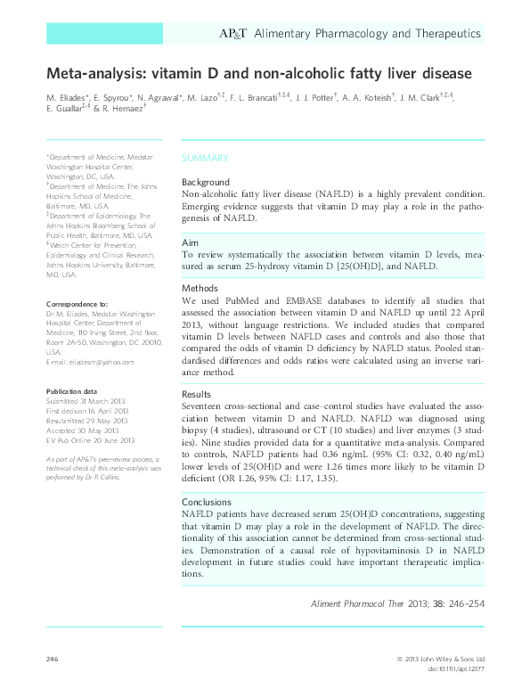 (PDF) Metaanalysis vitamin D and nonalcoholic fatty liver disease Elias Spyrou Academia.edu