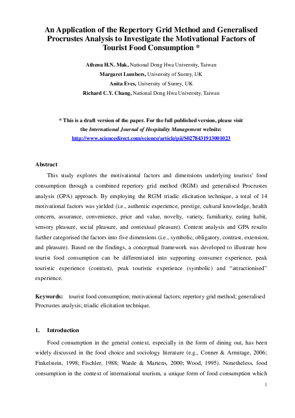 (PDF) An Application of the Repertory Grid Method and Generalised ...
