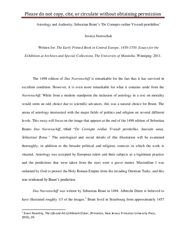 Sebastian brant principal works essay picture