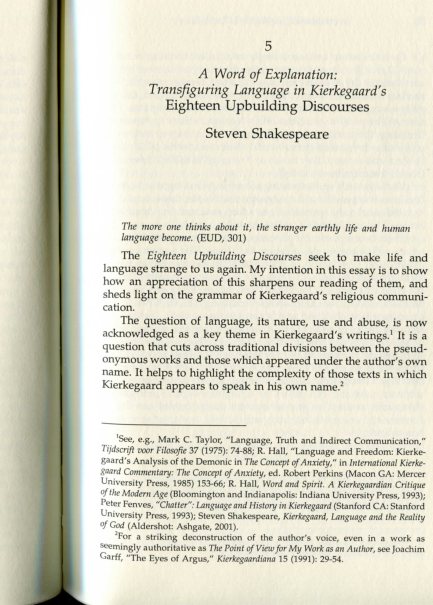 (PDF) A Word of Explanation. Transfiguring Explanation in Kierkegaard's ...