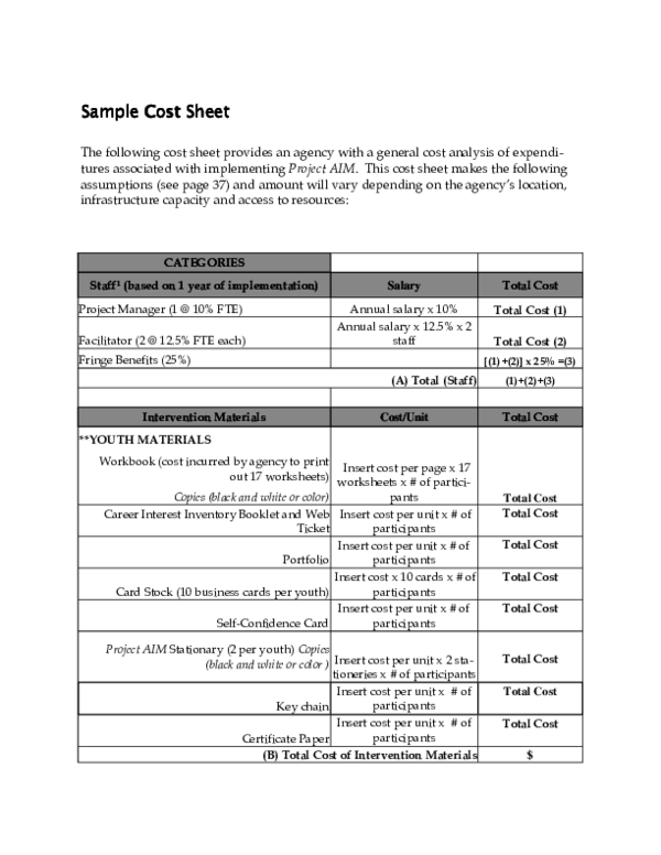 (PDF) Project AIM Sample Budget 11 0215