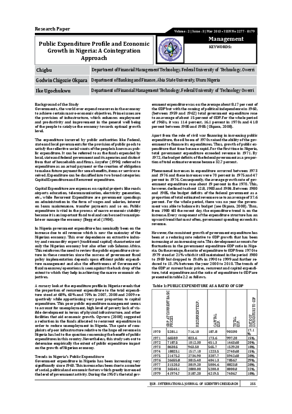 (PDF) Public Expenditure Profile and Economic Growth in Nigeria