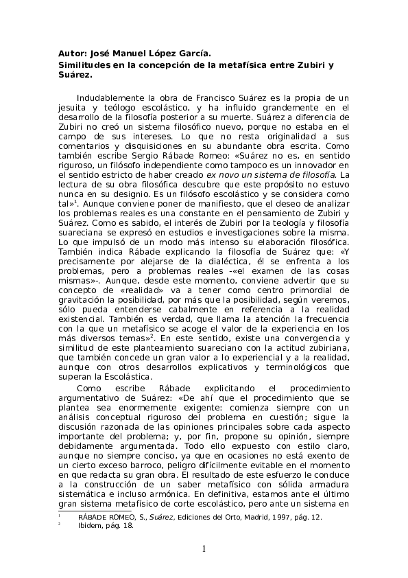 (DOC) Similitudes entre Zubiri y Suárez Dr. José Manuel López García Academia.edu