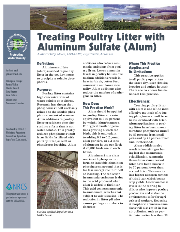(PDF) Treating Poultry Litter with Aluminum Sulfate (Alum Forbes