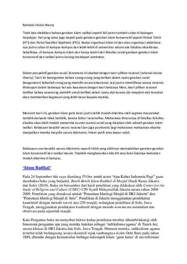 (DOC) ISLAM RADIKAL