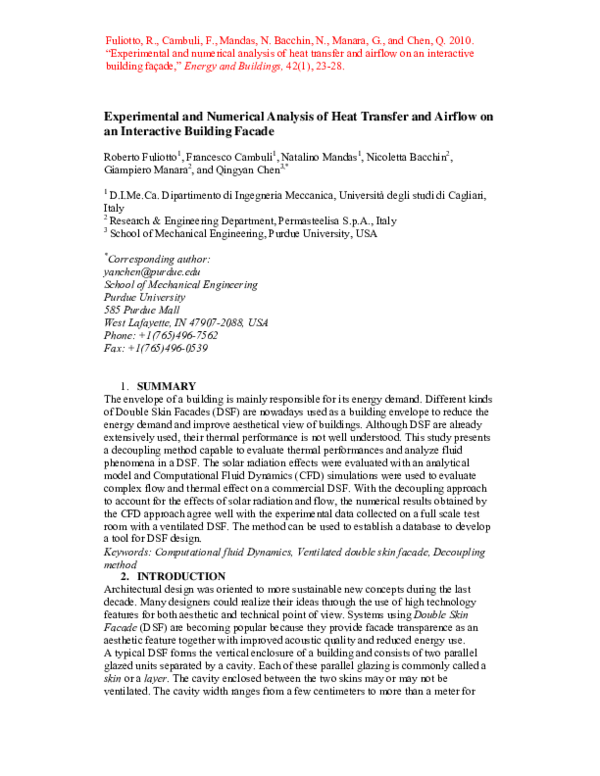 (PDF) Experimental and Numerical Analysis of Heat Transfer and Airflow ...