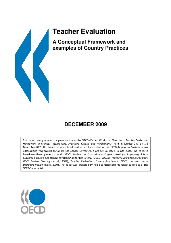 (PDF) Teacher Evaluation A Conceptual Framework and examples of Country ...
