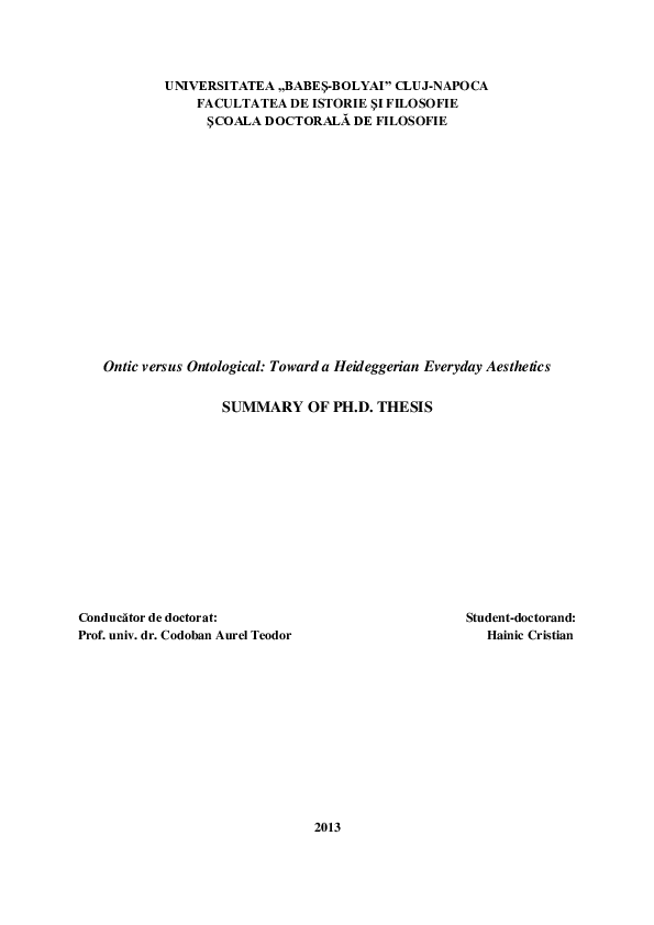 Title Contents And Summary Of My Ph D Thesis