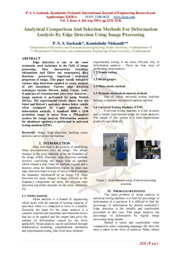 (PDF) Analytical Comparison And Selection Methods For Deformation ...