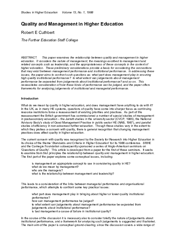 (DOC) Quality and Management in Higher Education