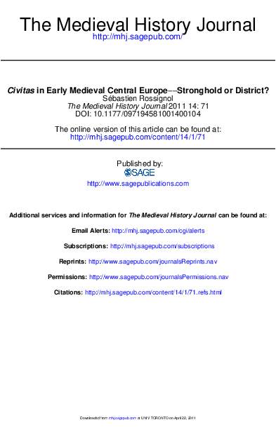S. Rossignol, Civitas in Early Medieval Central Europe