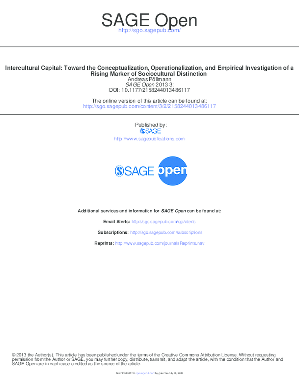 (PDF) Intercultural Capital: Toward the Conceptualization ...