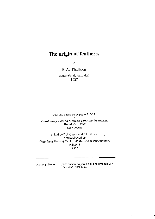 The origin of feathers