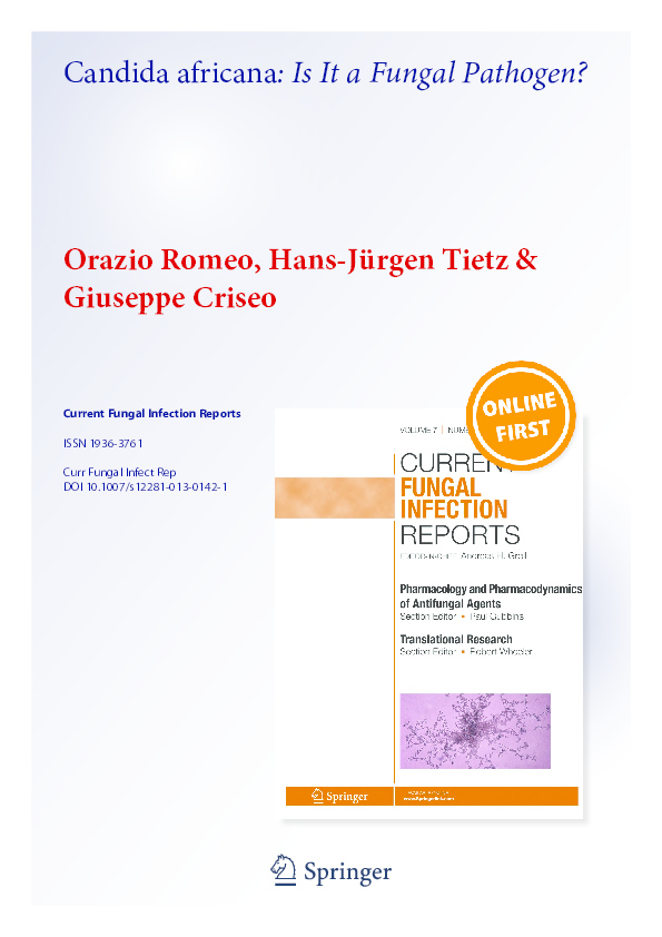 Pdf Candida Africana Is It A Fungal Pathogen Orazio Romeo Academia Edu