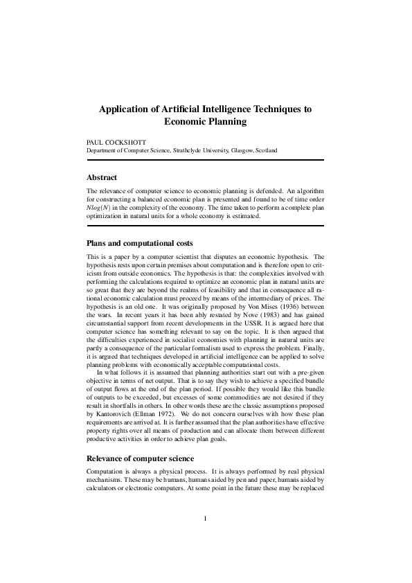 APPLICATION OF ARTIFICIAL INTELLIGENCE TECHNIQUES TO ECONOMIC PLANNING visual data 4