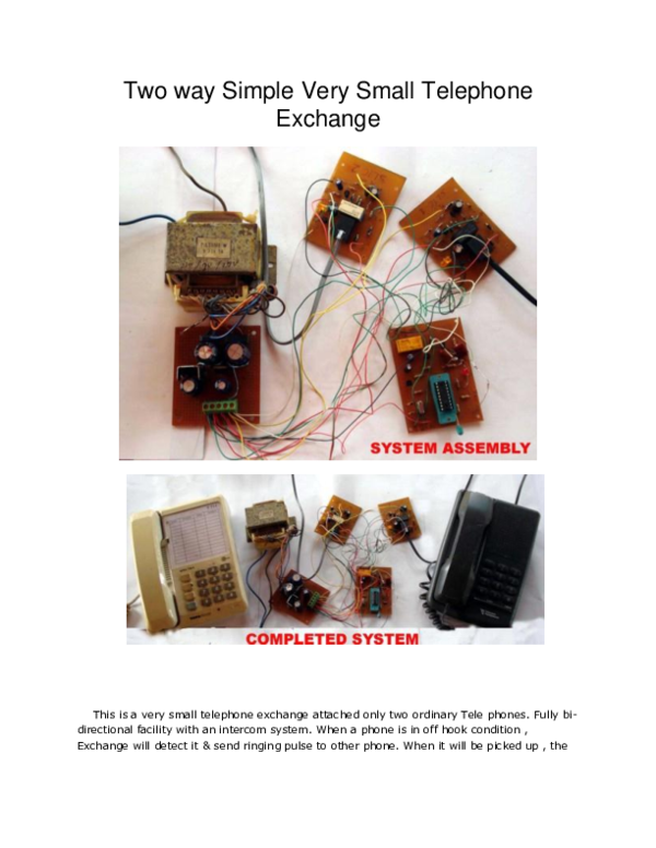 (DOC) Simple 2 way telephone exchange search4 electronics Academia.edu