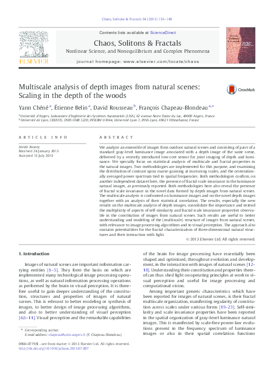 (PDF) Multiscale analysis of depth images from natural scenes: Scaling ...