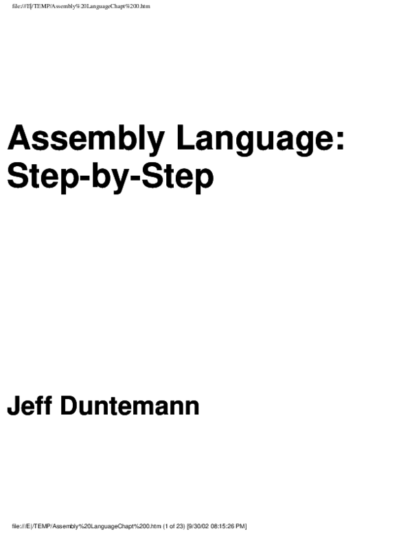 (PDF) Assembly Language step by step