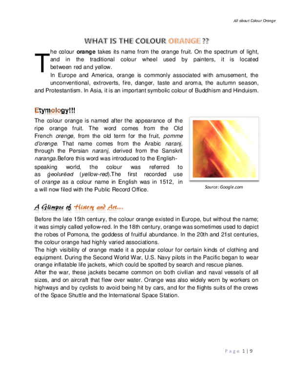 (PDF) WHAT IS THE COLOUR ORANGE