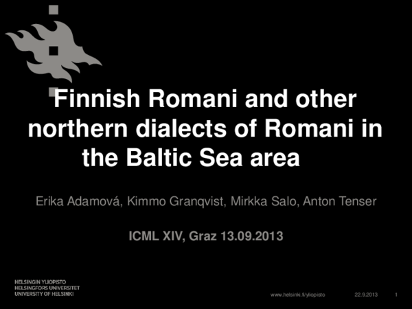 (PDF) Finnish Romani and other northern dialects of Romani in the ...