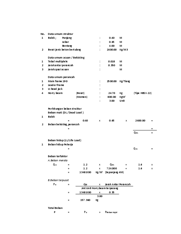 (XLS) Analisa kekuatan Horry beam