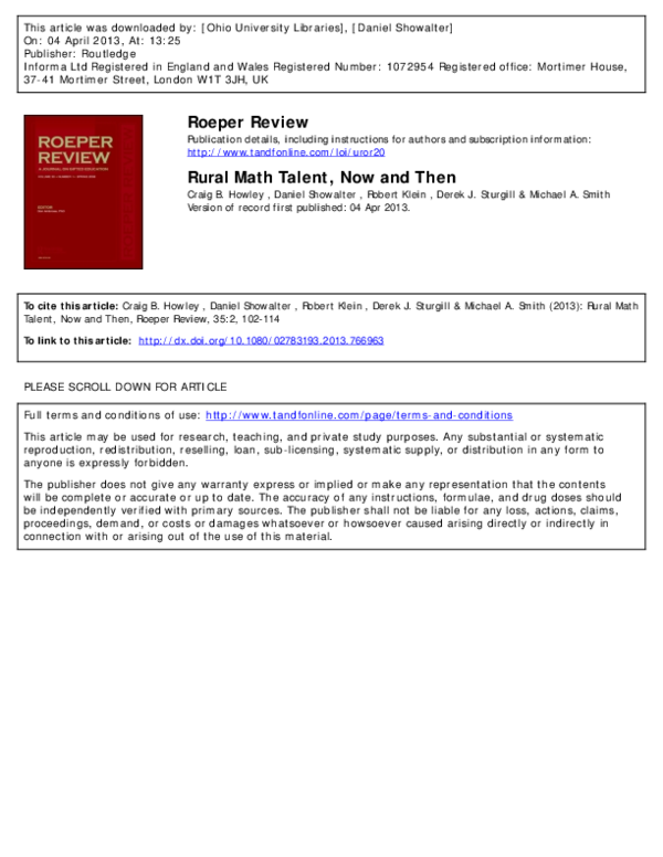 (PDF) Roeper Review Article