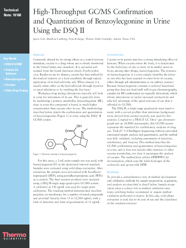 (PDF) High-Throughput GC/MS Confirmation and Quantitation of ...