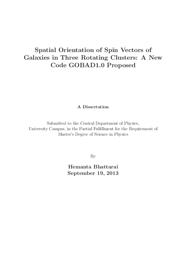 (PDF) Spatial Orientation of Galaxies in Three Rotating Clusters: New ...