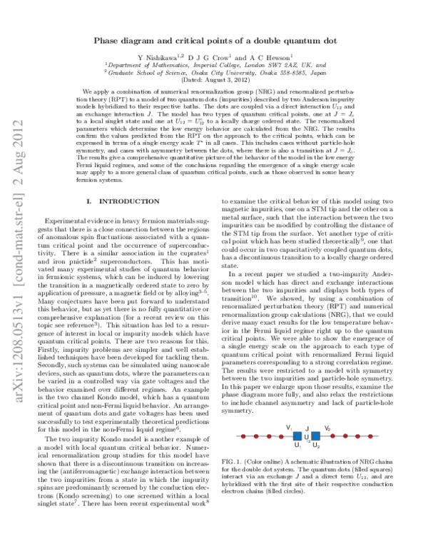 (PDF) Phase diagram and critical points of a double quantum dot