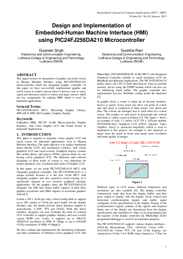 (PDF) Design and Implementation of Embedded-Human Machine Interface ...