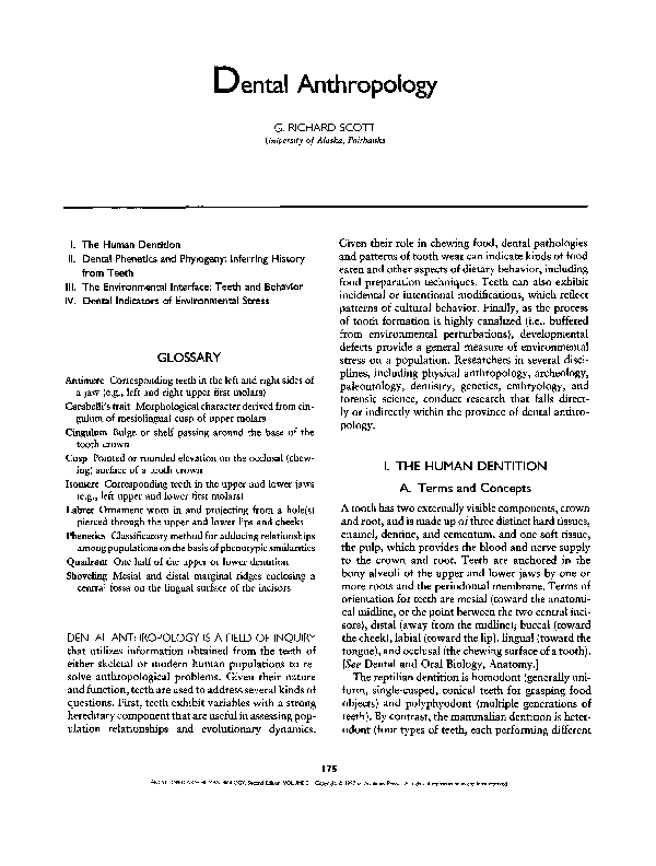 (PDF) Dental anthropology Richard Scott Academia.edu