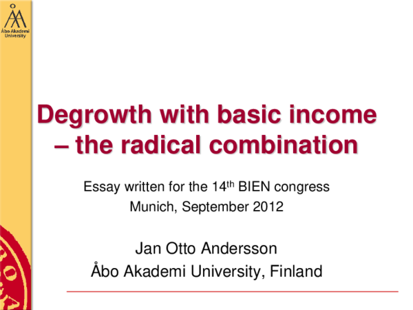 Ppt Degrowth With Basic Income The Radical Combination