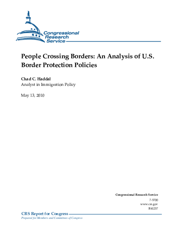 (PDF) People Crossing Borders: An Analysis of U.S. Border Protection ...