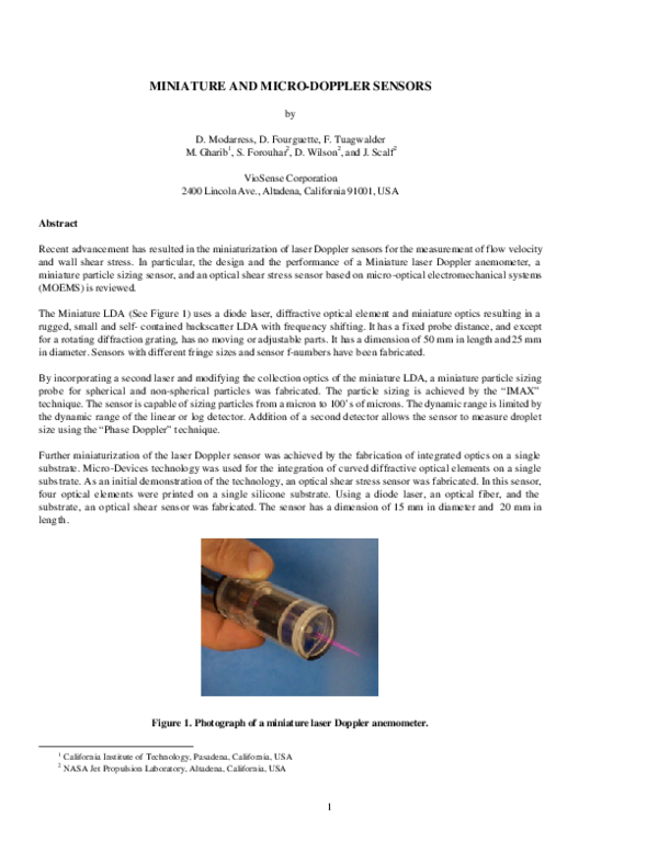(PDF) MINIATURE AND MICRO-DOPPLER SENSORS