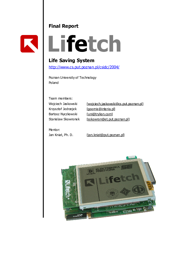 (PDF) Lifetch - life saving system