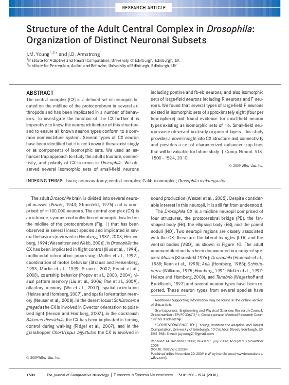 (PDF) Structure of the adult central complex in Drosophila ...