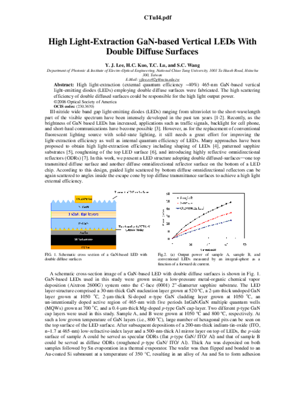 (PDF) High Light-Extraction GaN-Based Vertical LEDs With Double Diffuse ...