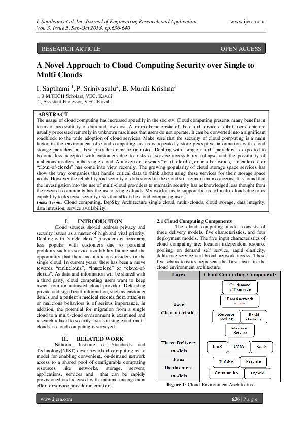 (PDF) A Novel Approach to Cloud Computing Security over Single to Multi ...