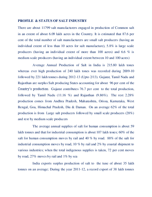 (DOC) salt industry in india