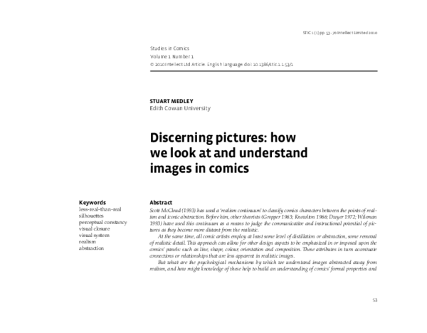 (PDF) Discerning Pictures: how we look at and understand pictures in comics