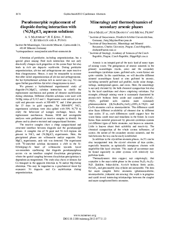 (PDF) Goldschmidt Conference 2013 abstract Alik Sundar Majumdar