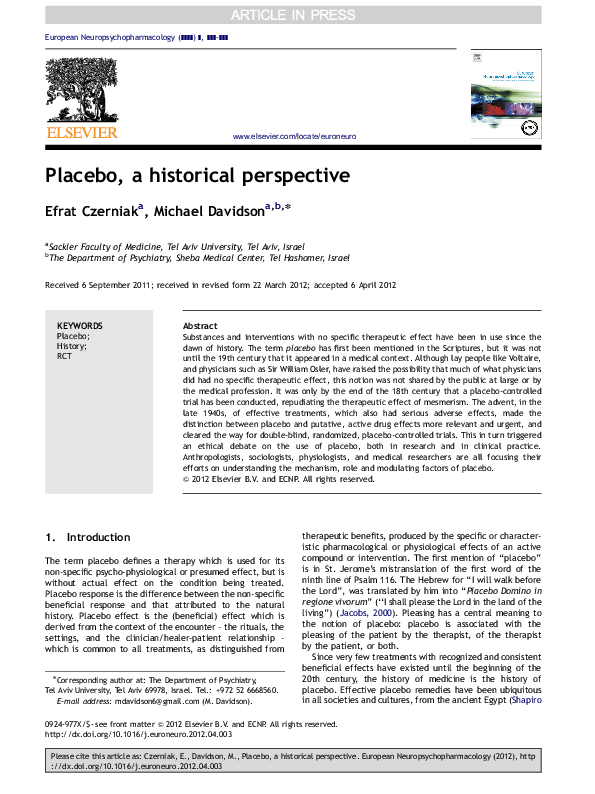 Placebo essay picture