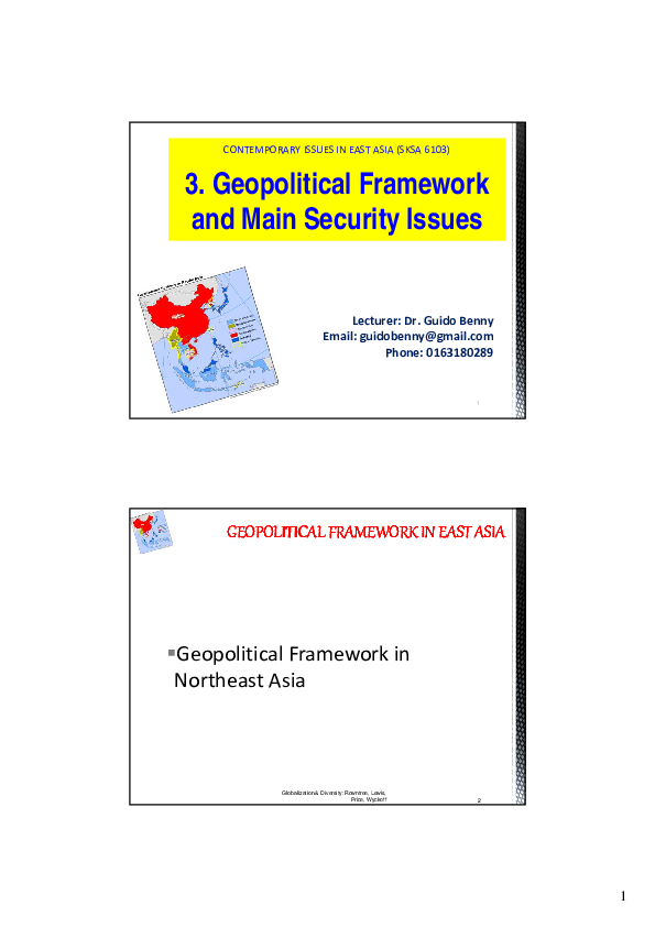 (PDF) Session 3 Geopolitical Framework and Main Security Issues in East ...
