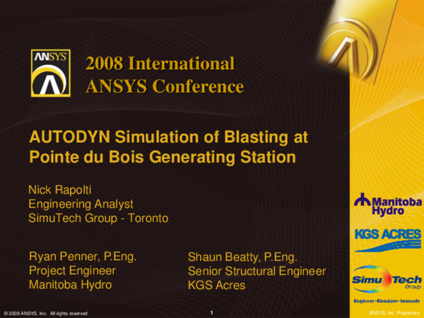 (PDF) 2008 International ANSYS Conference AUTODYN Simulation of ...