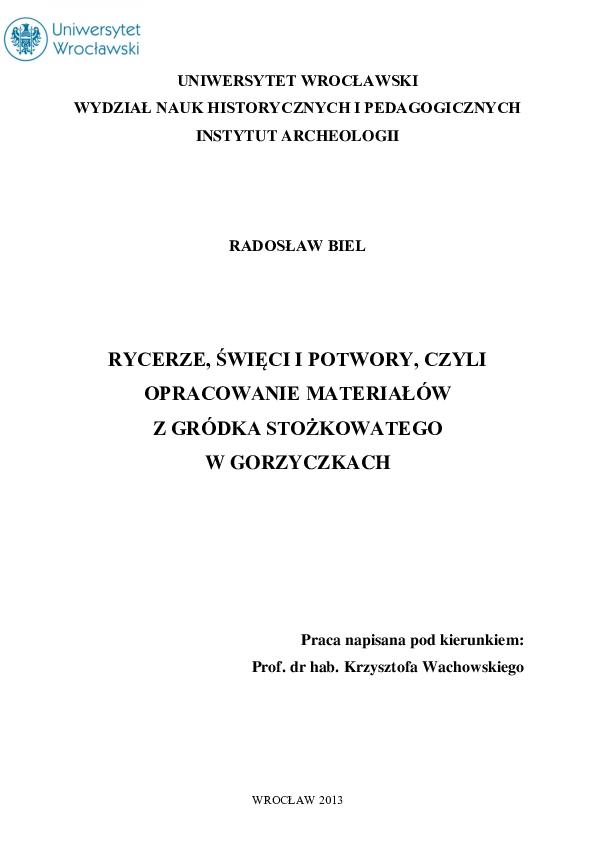 Pdf Rycerze święci I Potwory Czyli Opracowanie Materiałów