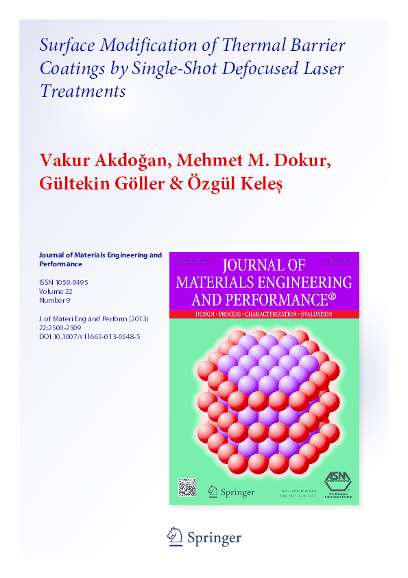 (PDF) 2 3 Surface Modification of Thermal Barrier Coatings by Single