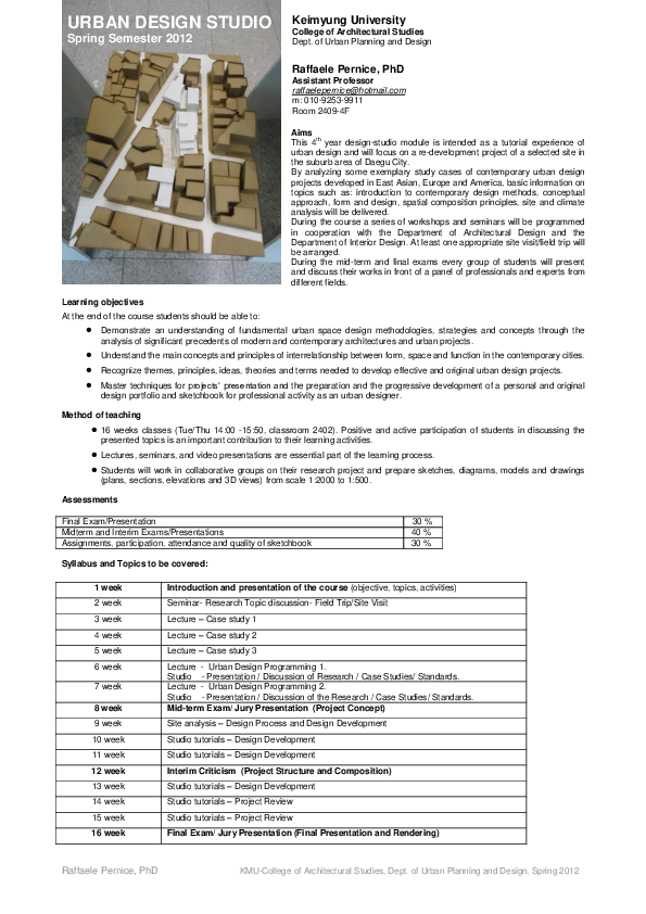  PDF Urban Design Studio 2 Syllabus Spring 2012 Raffaele Pernice 