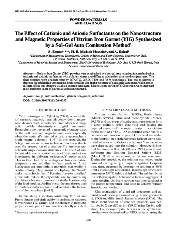 (PDF) The Effect of Cationic and Anionic Surfactants on the ...