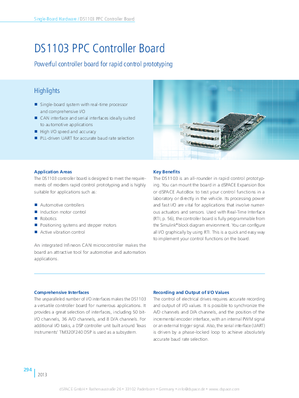 (PDF) DS1103 PPC Controller Board