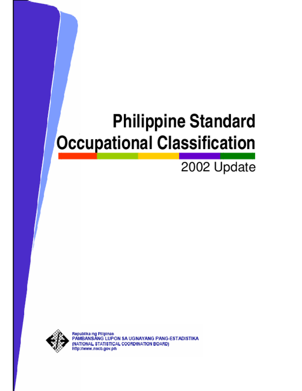 (PDF) Philippine Standard Occupational Classification 2002 Update STANDARD OCCUPATIONAL